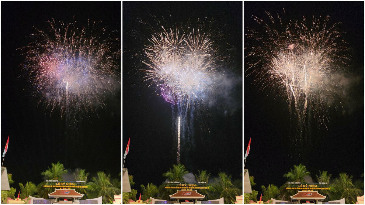Trong khuôn khổ buổi Lễ diễn ra màn bắn pháo hoa rực rỡ.
