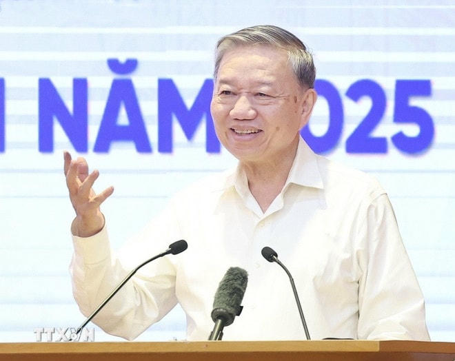 Tổng Bí thư Tô Lâm phát biểu. (Ảnh: Thống Nhất/TTXVN) ttxvn-tbt-3-resize.jpg