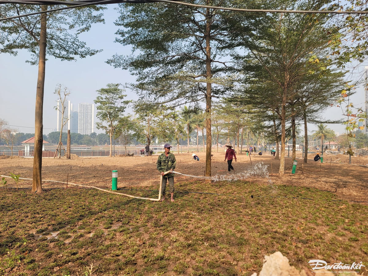 Nhiều hạng mục bên trong công viên đang dần hoàn thiện.