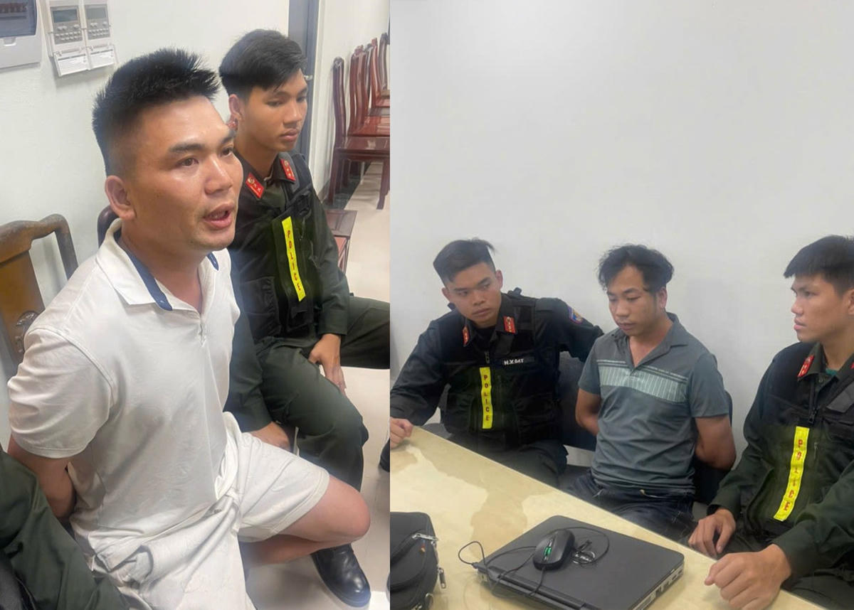 Đối tượng Hà Quang Sơn (trái) và Hoàng Văn Đông (phải) bị lực lượng chức năng bắt giữ. Ảnh: Công an Quảng Ninh cung cấp.