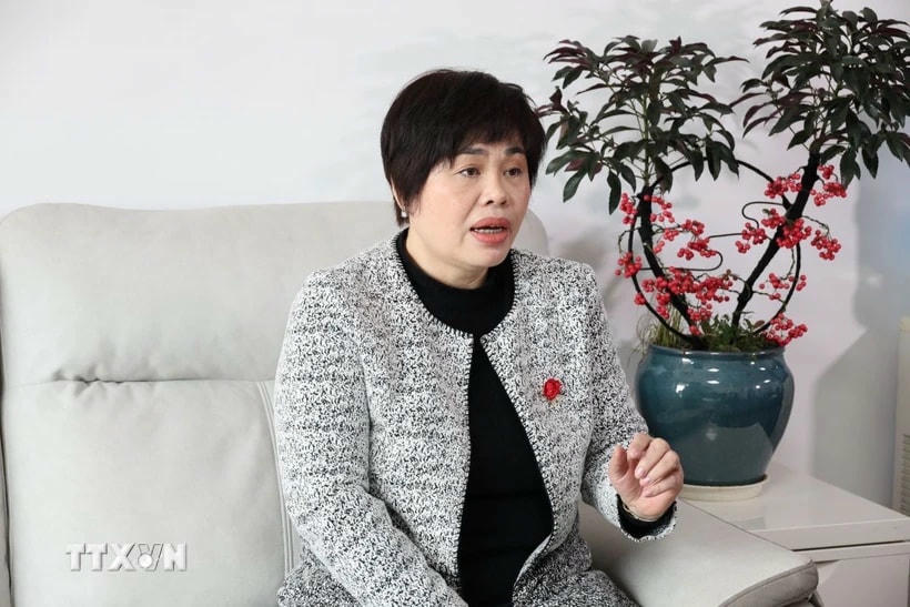 Giáo sư Phan Kim Nga, nghiên cứu viên cao cấp của Viện Nghiên cứu chủ nghĩa Marx thuộc Viện Khoa học xã hội Trung Quốc. (Ảnh: Quang Hưng/TTXVN)