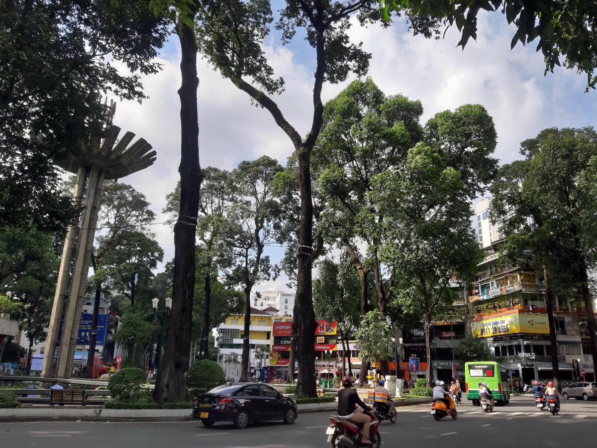 Cận Tết ông Táo, đường phố, hàng quán tại khu vực Hồ Con Rùa, quận 1 năm nay không trang trí Tết nhiều như những năm trước.