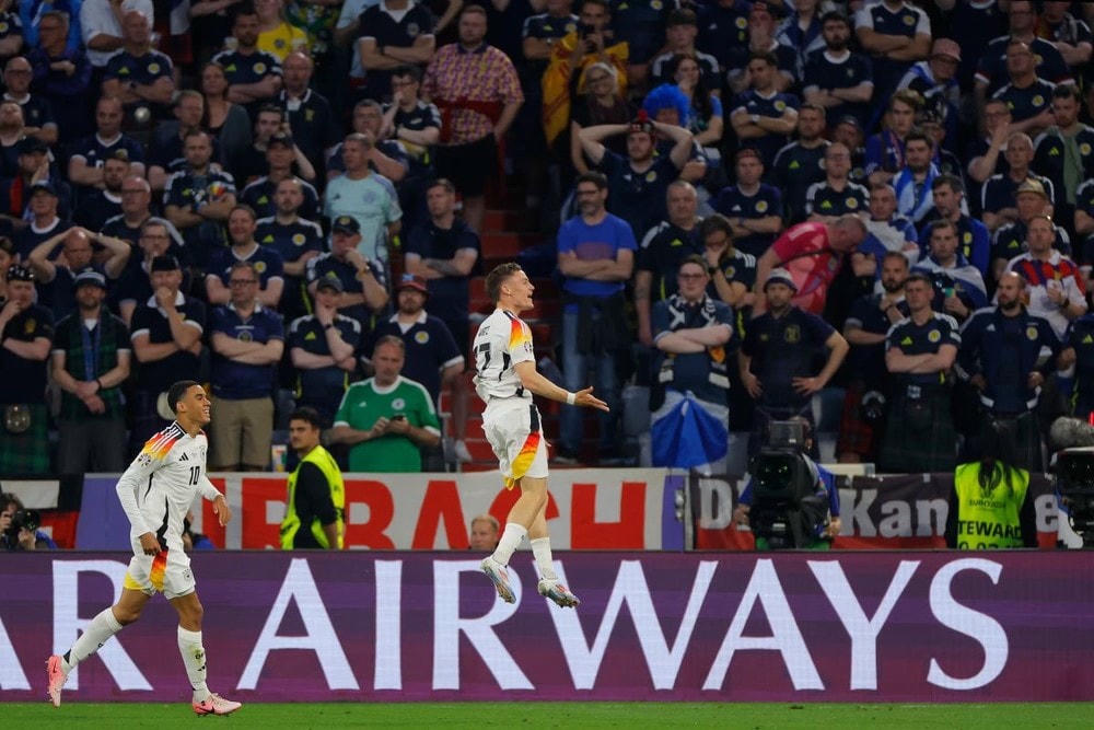 Florian Wirtz ghi bàn đầu tiên tại EURO và ghi danh vào lịch sử bóng đá Đức. (Nguồn: Guardian) Duc-scotlan-5-1-2.jpg