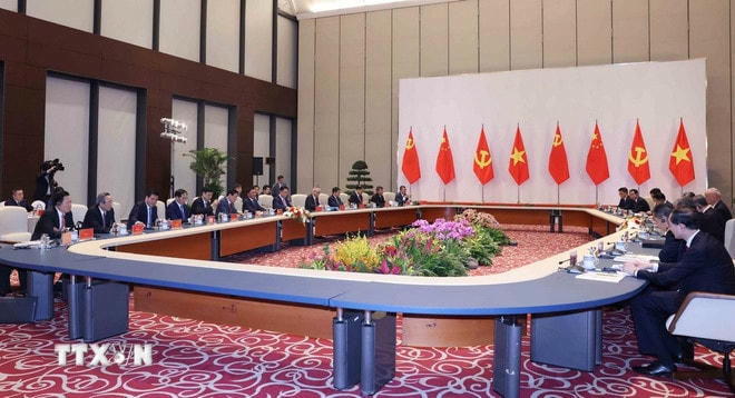 Cuộc gặp đại diện hai Bộ Chính trị Việt Nam-Trung Quốc lần thứ 7. (Ảnh: Phương Hoa/TTXVN) ttxvn-1504-tran-cam-tu-2.jpg