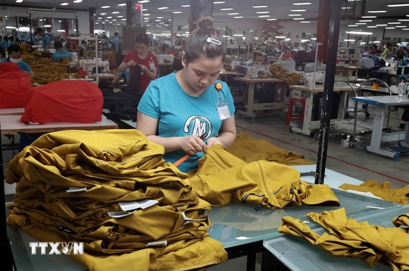 May hàng xuất khẩu. (Ảnh: Trần Việt/TTXVN)