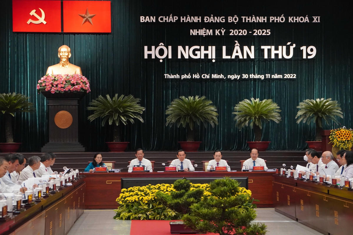 Quang cảnh Hội nghị Thành ủy TP HCM lần thứ 19.