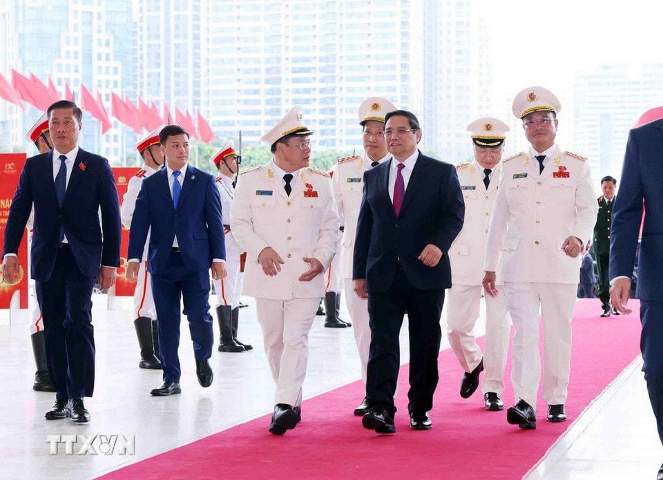 Thủ tướng Phạm Minh Chính tới dự buổi Lễ. (Ảnh: Phạm Kiên/TTXVN)