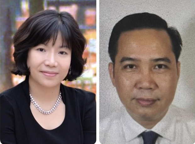 Các bị can (từ trái qua phải): Nguyễn Thị Thanh Nhàn; Trần Mạnh Hà.