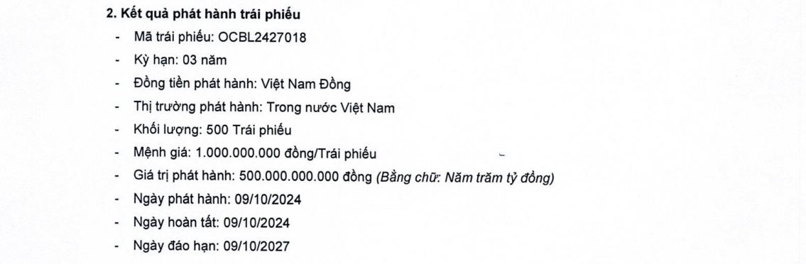 OCB huy động thêm 500 tỷ đồng trái phiếu ddk