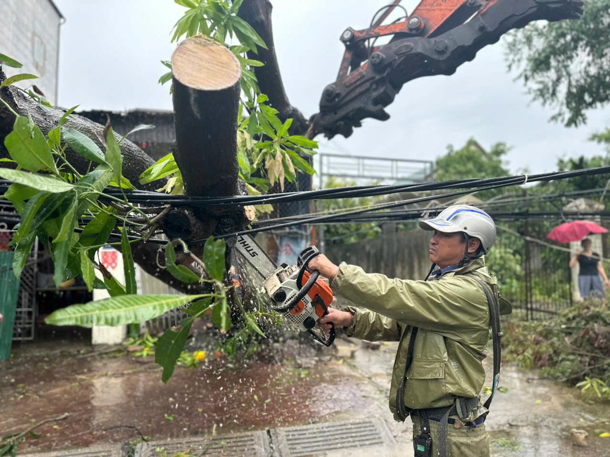 Cả hệ thống chính trị, người dân, lực lượng chức năng ở Hà Tĩnh nỗ lực khắc phục sau bão. Ảnh HN.