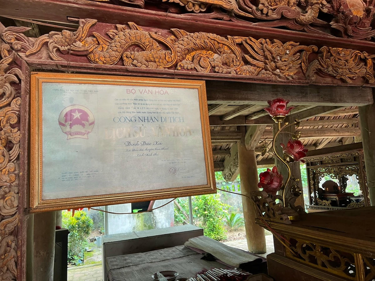 Ngày 23/2/2004 đình Đào Xá được công nhận là di tích lịch sử Quốc gia