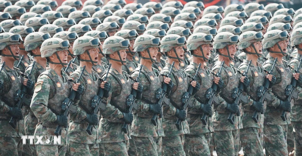 Lực lượng hàng không vũ trụ Trung Quốc tại Lễ duyệt binh kỷ niệm 80 năm chiến thắng phátxít của nhân dân thế giới ở Bắc Kinh, ngày 3/9/2025. (Ảnh: THX/TTXVN)