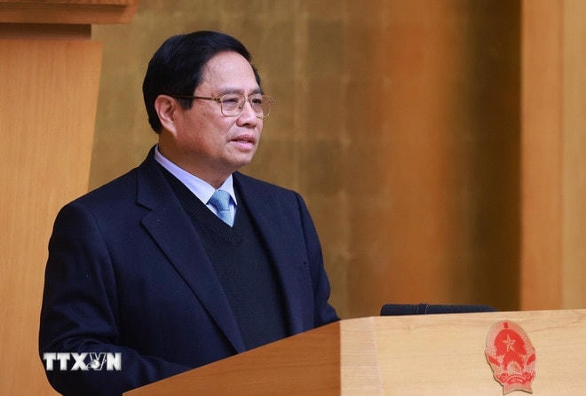 Thủ tướng Phạm Minh Chính chủ trì Phiên họp Chính phủ thường kỳ tháng 1/2025. (Ảnh: Dương Giang/TTXVN) ttxvn-thu-tuong-phien-hop-chinh-phu-3.jpg