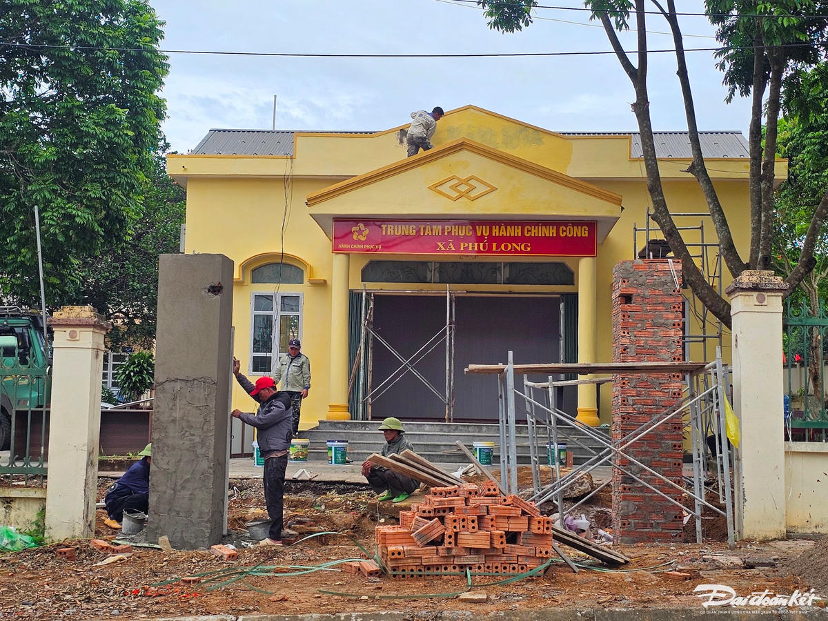 Trung tâm phục vụ hành chính công xã Phú Long (huyện Nho Quan) (mới) đang được gấp rút hoàn thiện
