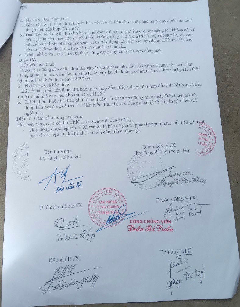Đã gần 2 năm hợp đồng được ký kết, nhưng lãnh đạo UBND thị trấn vẫn chưa nhìn thấy hợp đồng thuê tài sản công
