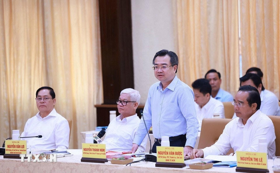 Phó Bí thư Thường trực Thành ủy Thành phố Hồ Chí Minh Nguyễn Thanh Nghị phát biểu. (Ảnh: Dương Giang/TTXVN)