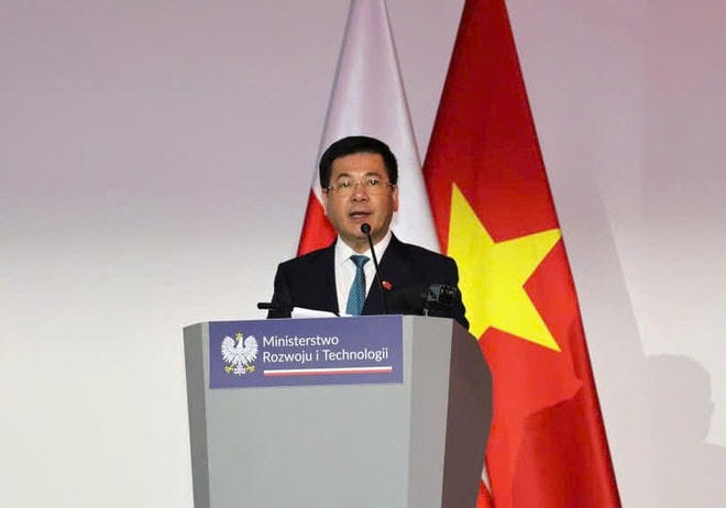 Bộ trưởng Nguyễn Hồng Diên phát biểu tại Diễn đàn doanh nghiệp Việt Nam-Ba Lan. (Ảnh: PV/Vietnam+) dien1.jpg