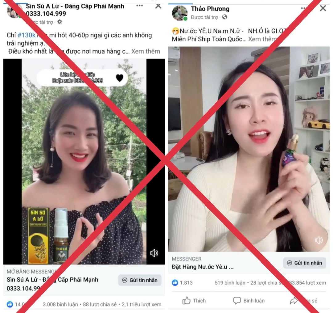 Các bài quảng cáo bán thuốc kích dục trên Facebook có lượng tương tác khủng.