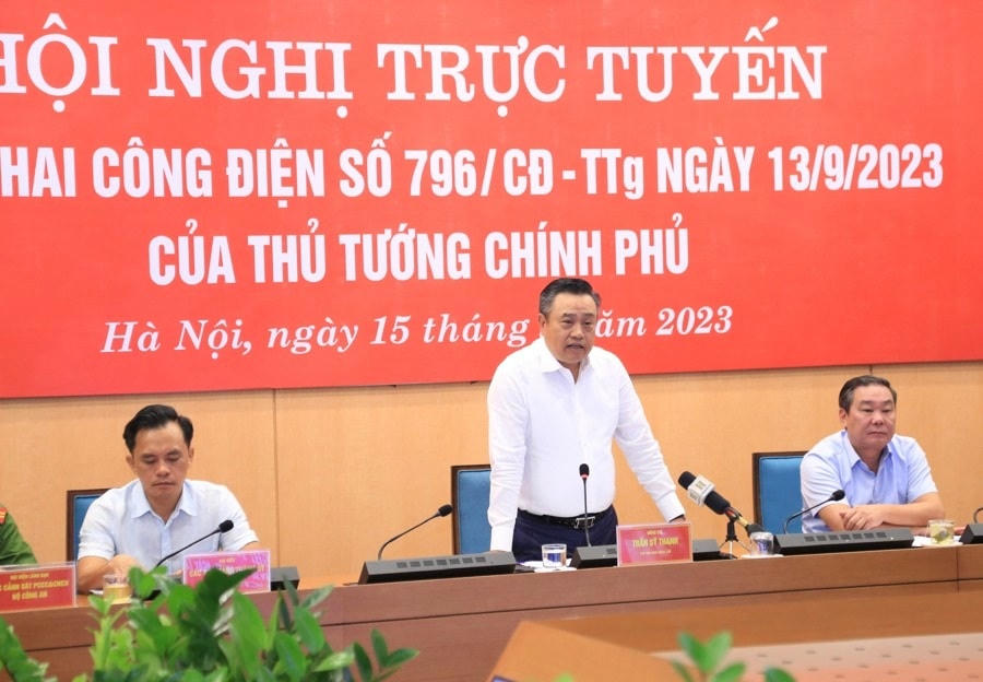 Chủ tịch UBND Hà Nội Trần Sỹ Thanh phát biểu chiều 15/9 (Ảnh: Thanh Hải).