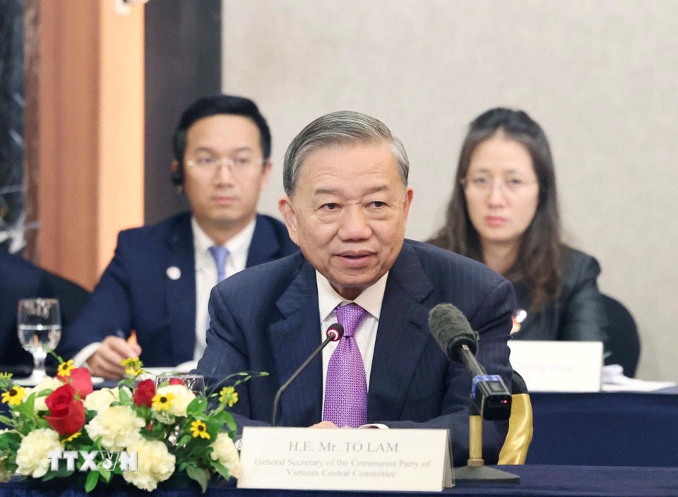 Tổng Bí thư Tô Lâm phát biểu. (Ảnh: Thống Nhất/TTXVN)