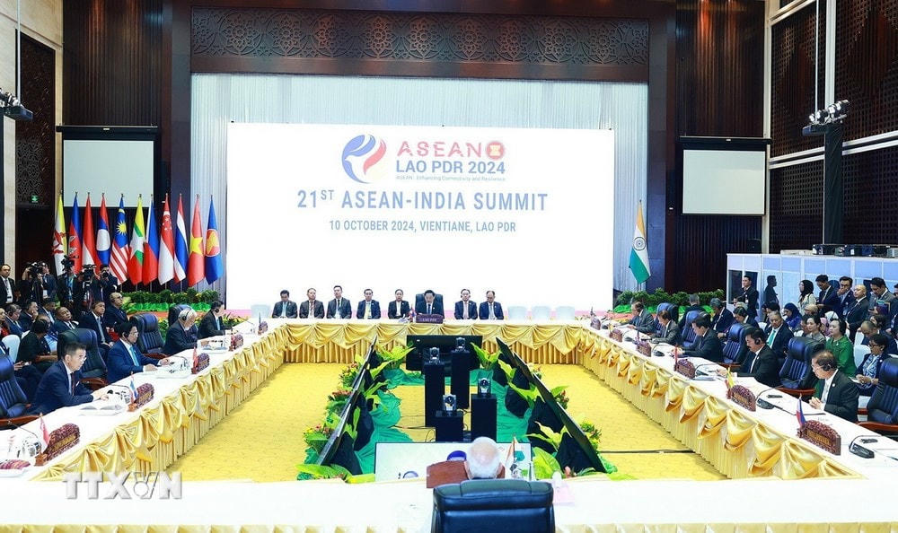 Hội nghị cấp cao ASEAN-Ấn Độ lần thứ 21. (Ảnh: Dương Giang/TTXVN) ttxvn_ASEAN-An Do (4).jpg