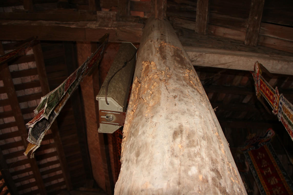 Những cột lim bị mối mọt, mục rỗng.