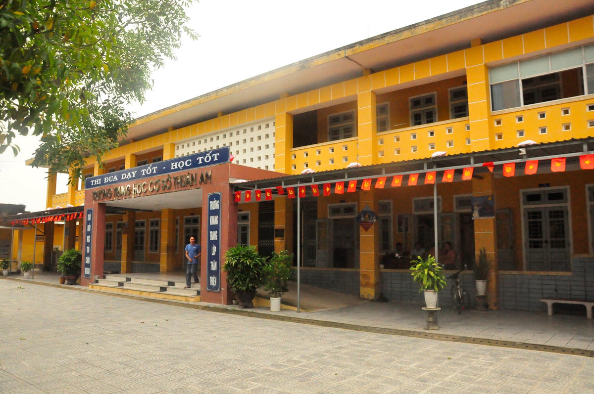 Ghi nhận tại khu tránh, trú bão Noru được tổ chức tại trường THCS Thuận An (phường Thuận An, TP Huế).