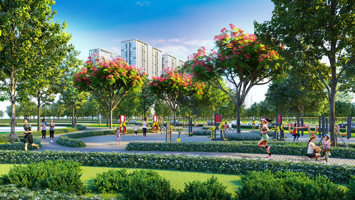 Đại đô thị Hinode Royal Park dành nhiều diện tích cho công viên, sân chơi của trẻ nhỏ.