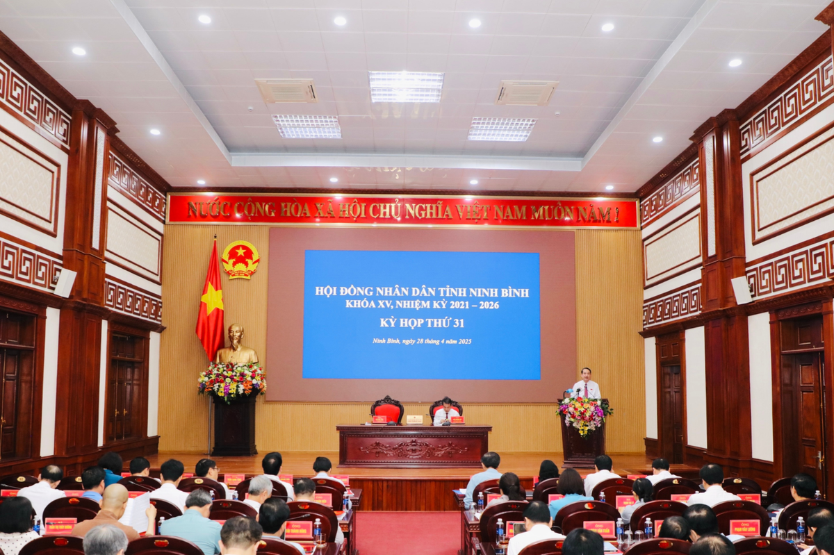 Kỳ họp thứ 31, HĐND tỉnh Ninh Bình khóa XV. Ảnh: Đức Lam