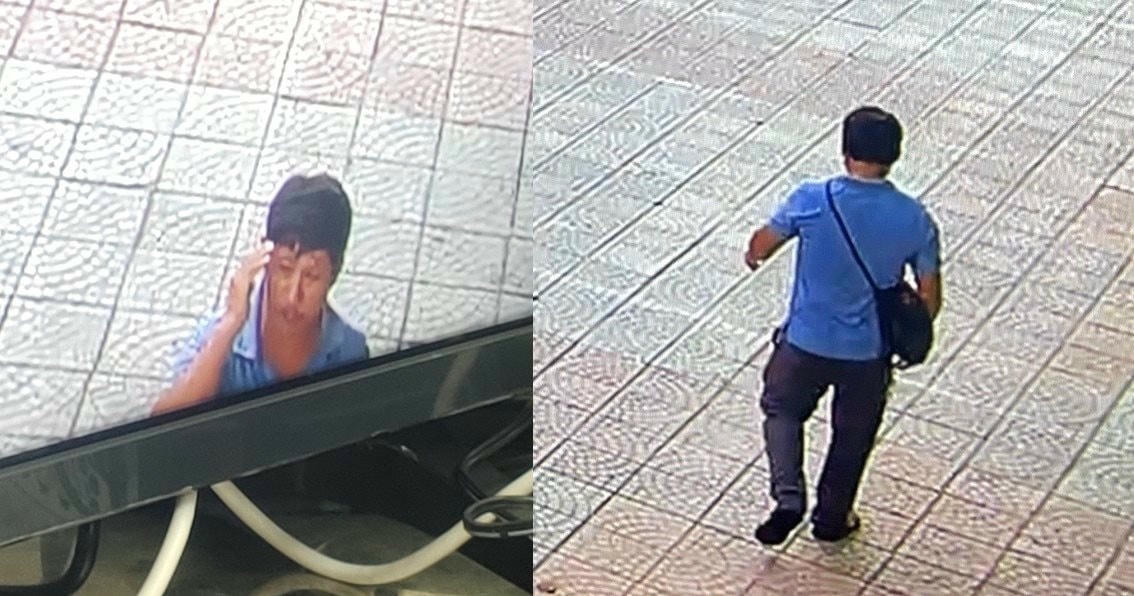 Hình ảnh Lê Đình Dũng thực hiện vụ trộm cắp từ camera an ninh. Ảnh: Công an Đà Nẵng.