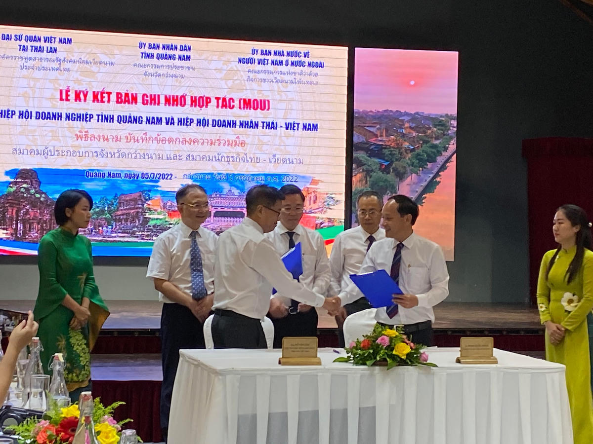Ký kết bản ghi nhớ giữa doanh nghiệp kiều bào Thái Lan và doanh nghiệp Quảng Nam
