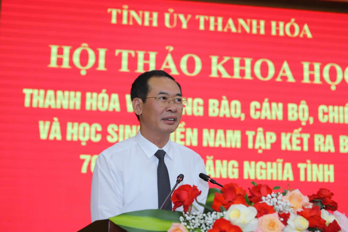 Ông Trịnh Tuấn Sinh, Phó Bí thư Tỉnh ủy Thanh Hóa phát biểu khai mạc tại hội thảo. Ảnh