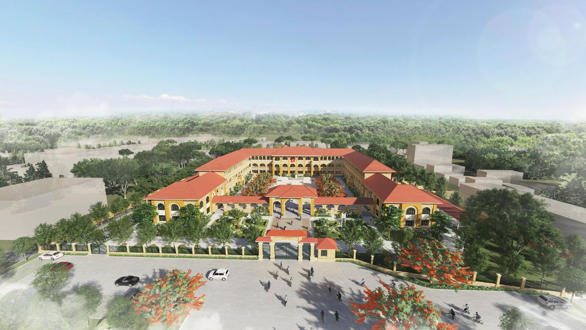 Phối cảnh 3D trường THPT Võ Văn Tần.