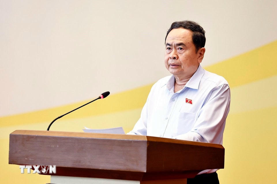 Chủ tịch Quốc hội Trần Thanh Mẫn phát biểu. (Ảnh: Doãn Tấn/TTXVN)