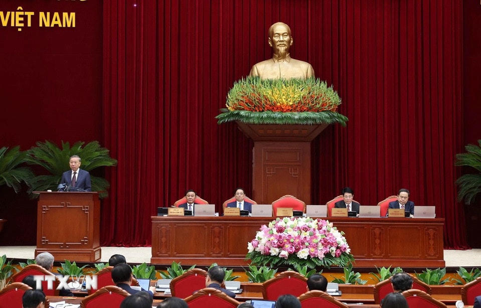 Tổng Bí thư Tô Lâm phát biểu khai mạc Hội nghị. (Ảnh: Thống Nhất/TTXVN)