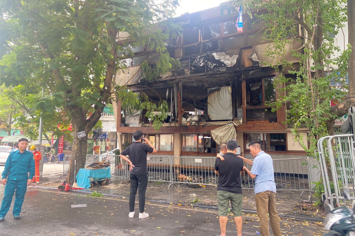 Hiện trường vụ cháy (Ảnh: Hoàng Nguyên).