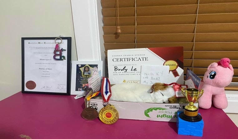 Những giải thưởng về nghệ thuật mà Khánh Ngân đã đạt được. Ảnh NVCC