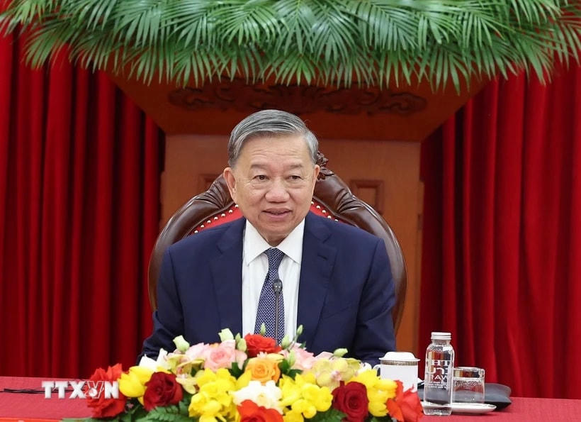 Tổng Bí thư Tô Lâm điện đàm với Chủ tịch Hội đồng châu Âu Antonio Costa. (Ảnh: Thống Nhất/TTXVN)