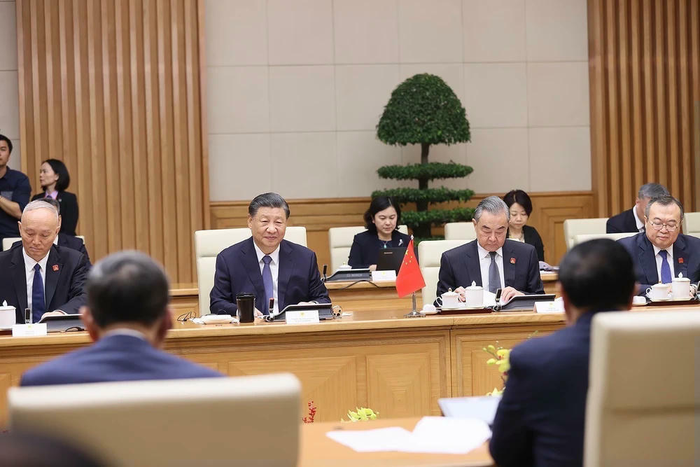 Tổng Bí thư, Chủ tịch nước Trung Quốc Tập Cận Bình phát biểu. (Ảnh: Dương Giang/TTXVN) ttxvn-thu-tuong-hoi-kien-ong-tap-can-binh-4-810.jpg