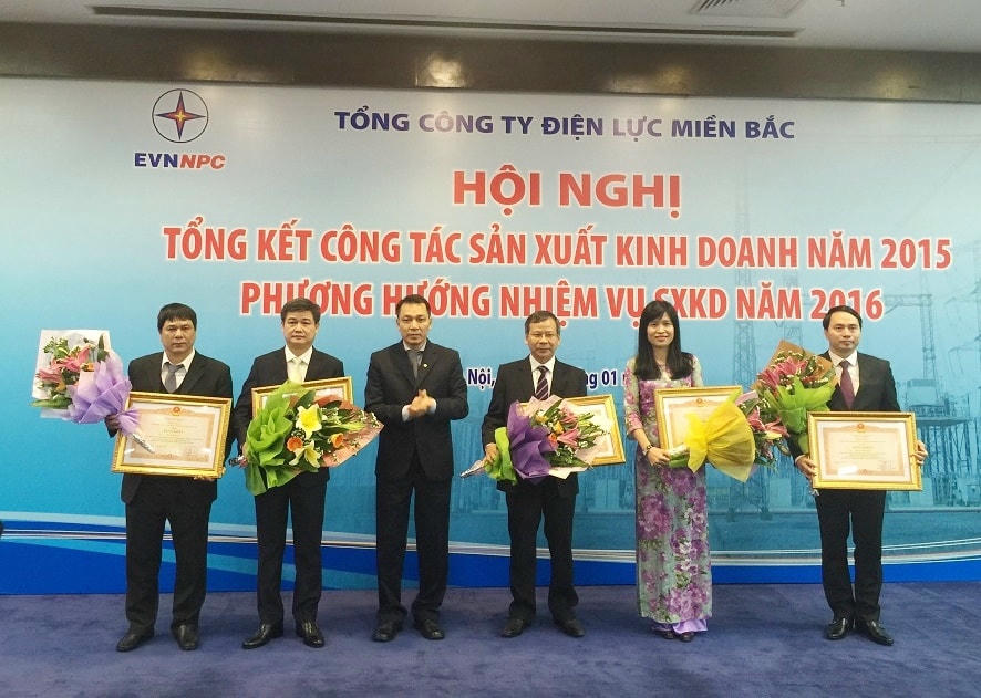 Ông Nguyễn Thanh Tĩnh, Bí thư Đảng ủy, Giám đốc Công ty Điện lực Quảng Ninh (người đứng thứ hai từ trái sang phải) được Thủ tướng Chính phủ tặng Bằng khen vì đã có thành tích xuất sắc trong công tác từ năm 2010 đến năm 2014 góp phần vào sự nghiệp xây dựng chủ nghĩa xã hội và bảo vệ Tổ quốc.
