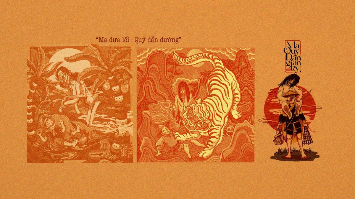 Tác phẩm Chó Đội Nón Chống Gậy từ dự án Ma Quỷ Dân Gian Ký. Ảnh: Duy Văn.