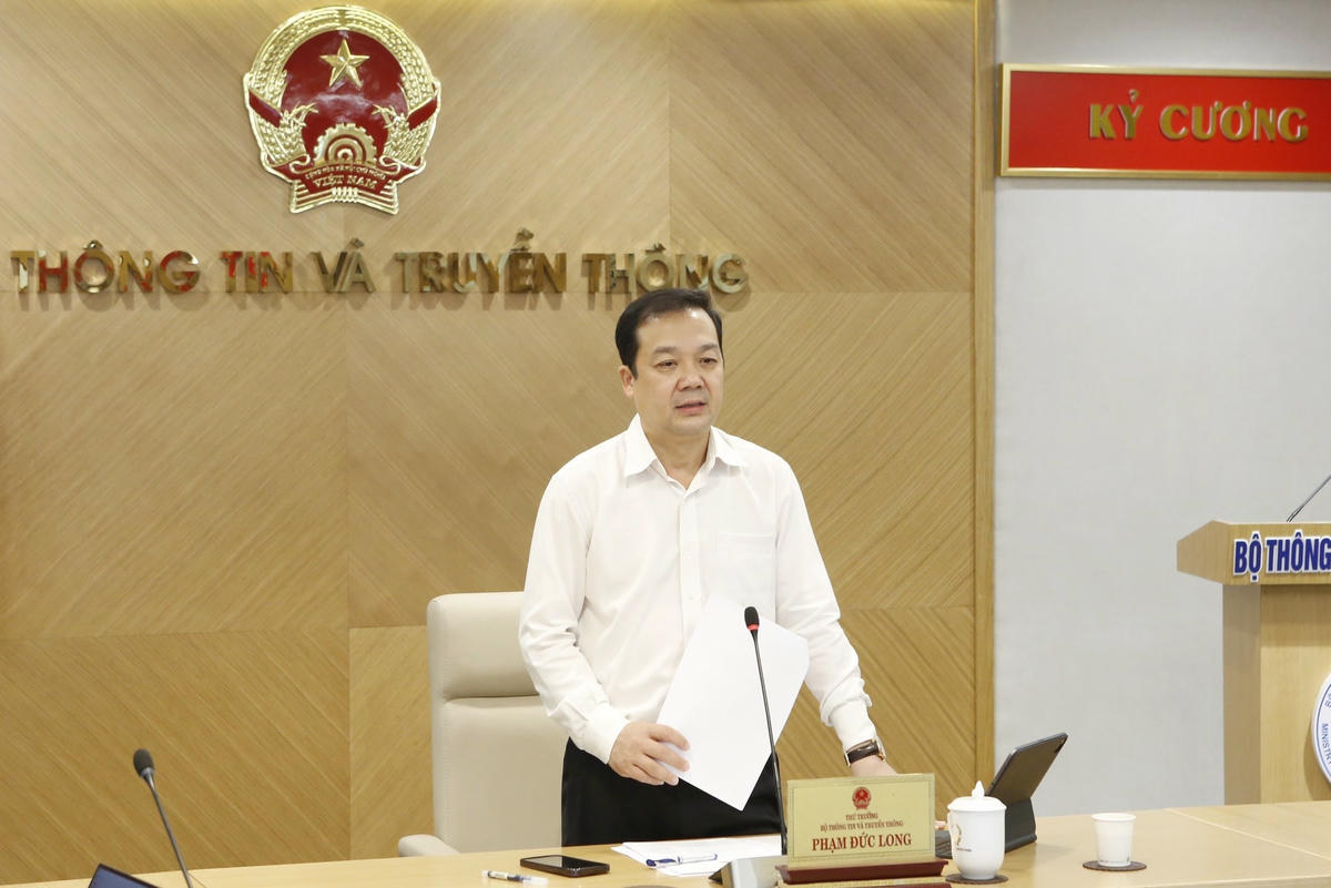 Thứ trưởng Phạm Đức Long phát biểu tại hội nghị. Ảnh: Thảo Anh.