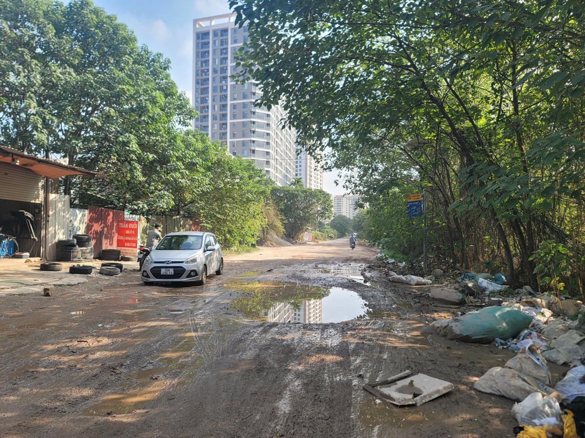 Khoảng 500m của phố Nguyễn Cảnh Dị - từ khu chung cư Smile Building tới khu vực cầu Định Công đang xuống cấp nghiêm trọng, nhiều năm nay đã trở thành nỗi ám ảnh của bà con sống quanh đây cũng như những người dân mỗi khi phải di chuyển qua đoạn đường này.