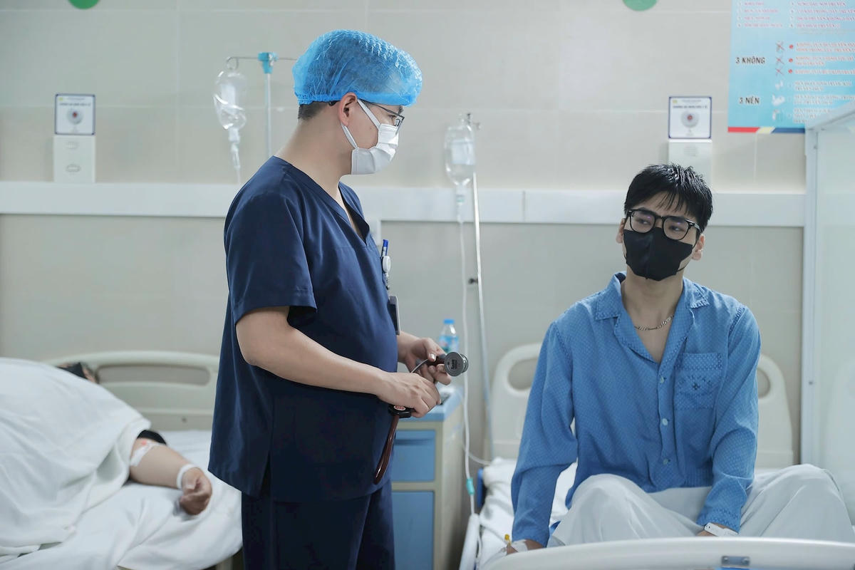 Một bệnh nhân đang điều trị Covid-19 tại ệnh viện. Ảnh: BVCC