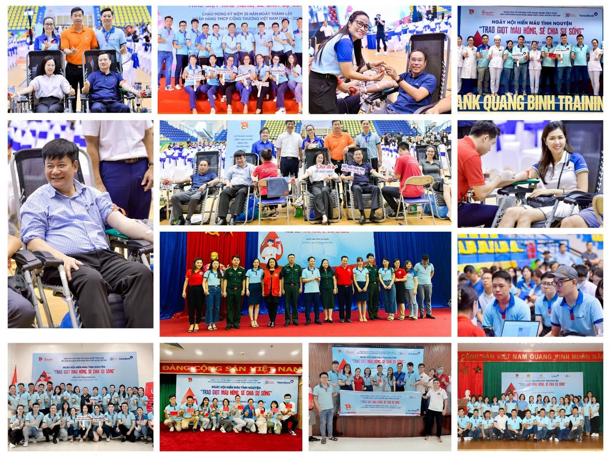 Các đồng chí Lãnh đạo và cán bộ, đoàn viên, thanh niên, người lao động trong toàn hệ thống tham gia hiến máu tình nguyện tại các điểm cầu.