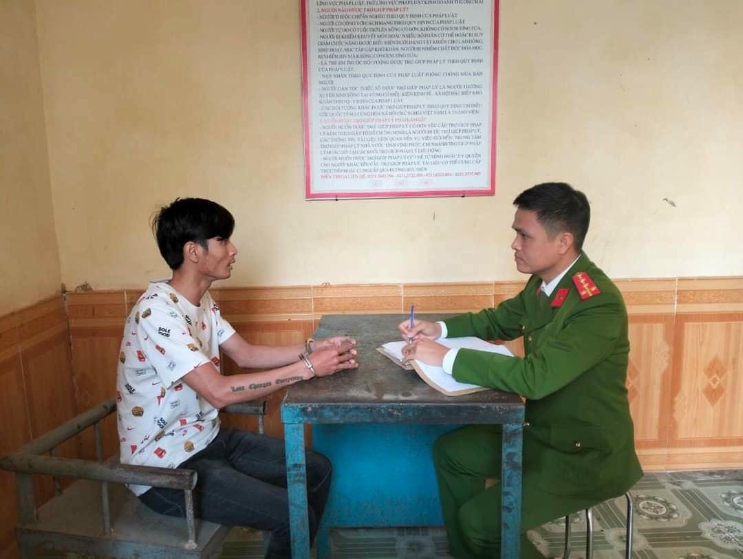 Đồng tại Cơ quan điều tra. Ảnh Công an Vĩnh Phúc