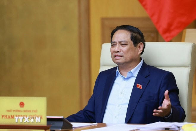 Thủ tướng Phạm Minh Chính. (Ảnh: Dương Giang/TTXVN) ttxvn-2306-thu-tuong-hop-quoc-khanh-4.jpg
