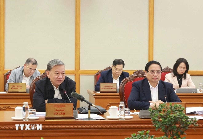 Tổng Bí thư Tô Lâm chủ trì cuộc họp. (Ảnh: Thống Nhất/TTXVN) ttxvn-0104-tong-bi-thu-khoa-hoc-1.jpg