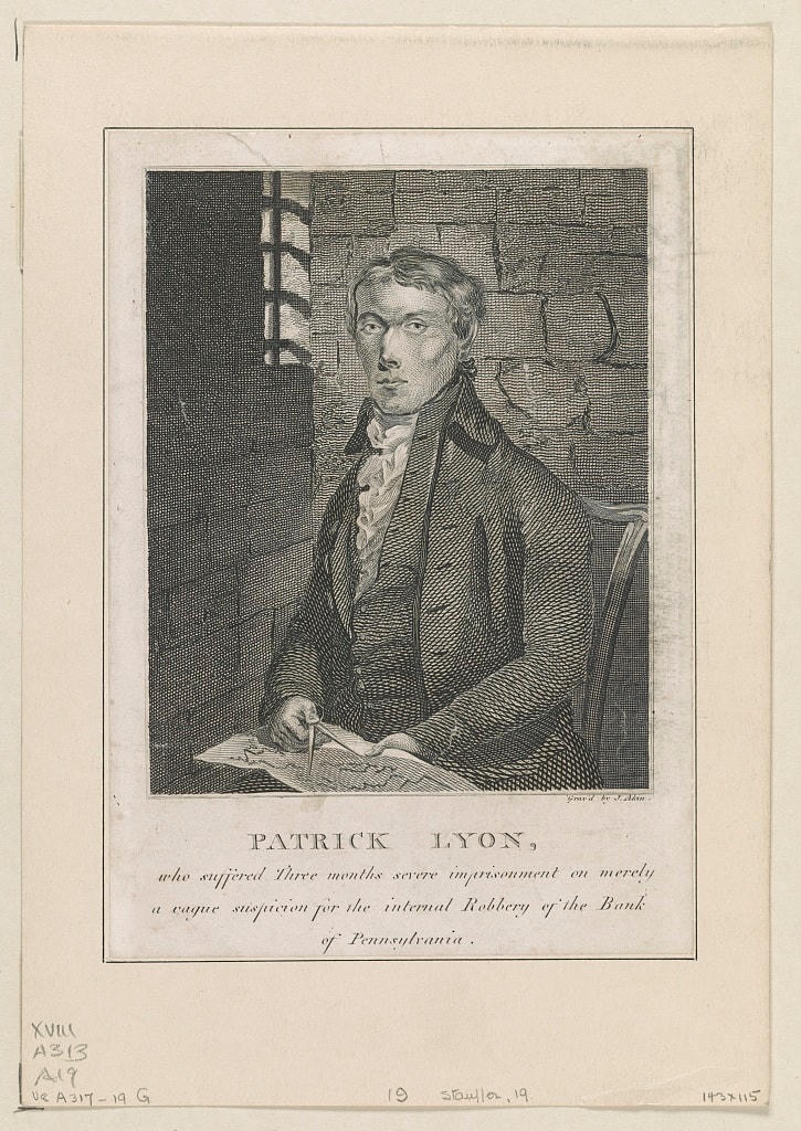 Patrick Lyon, người đã phải chịu ba tháng tù nặng chỉ vì những nghi ngờ mơ hồ về vụ cướp nội bộ của Ngân hàng Pennsylvania. Ảnh: LOC.