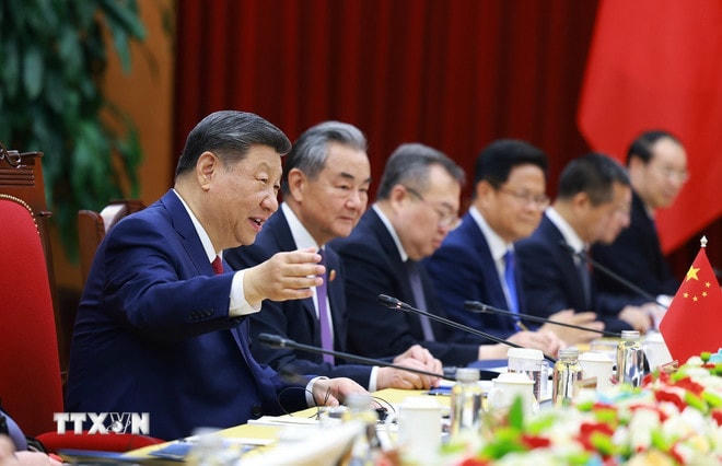 Tổng Bí thư, Chủ tịch nước Trung Quốc Tập Cận Bình phát biểu. (Ảnh: Dương Giang/TTXVN) ttxvn-thu-tuong-hoi-kien-tong-bi-thu-chu-tich-trung-quoc-tap-can-binh-2.jpg